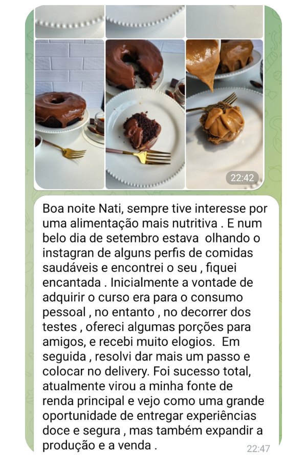 Print de depoimento de aluna 16